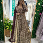 Chocolate brown hand work lehenga