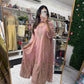 Pink short anarkali palazzo suit