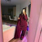 Plum tissue silk farshi salwar suit