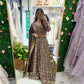 Chocolate brown hand work lehenga