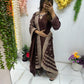 Chocolate brown suit with heavy duppata