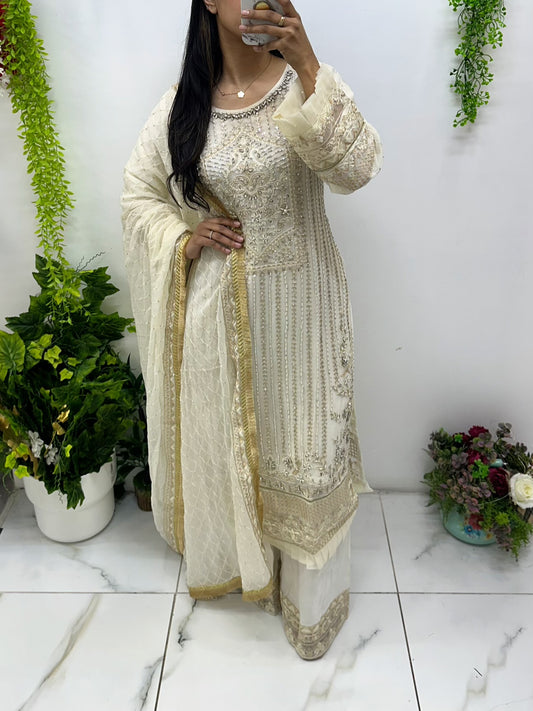 Heavy white stone work suit