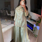 Sage green short kameez suit