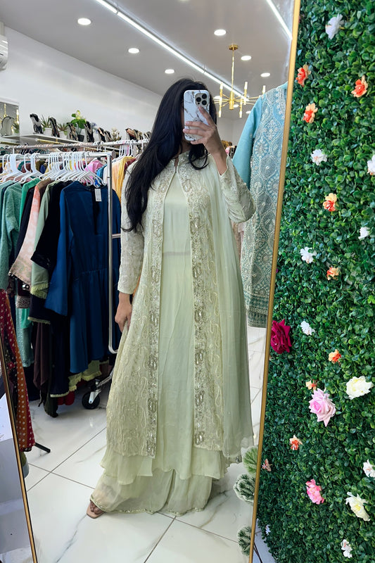 Light green jacket style suit