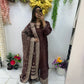 Chocolate brown suit with heavy duppata
