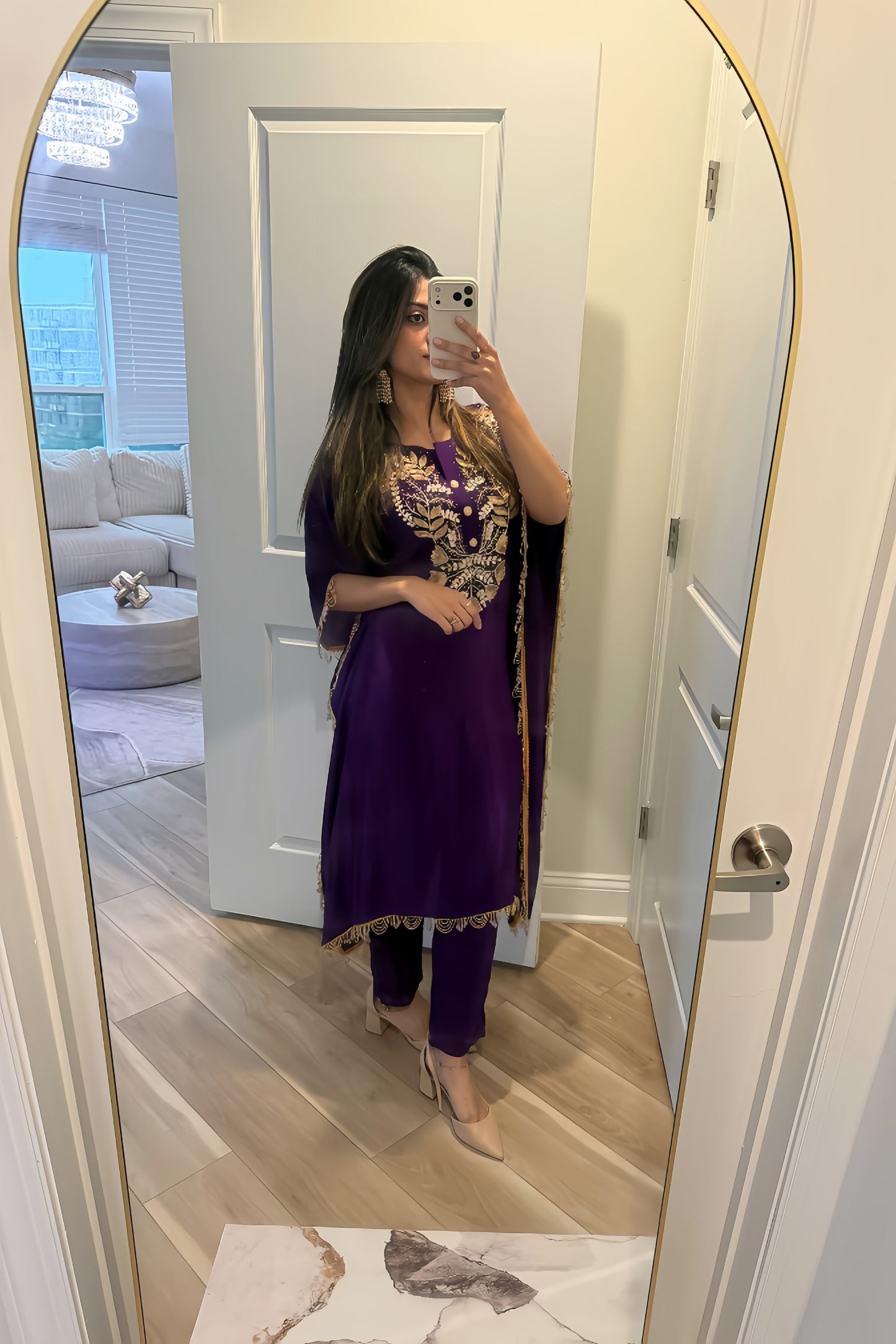 Purple silk kaftan