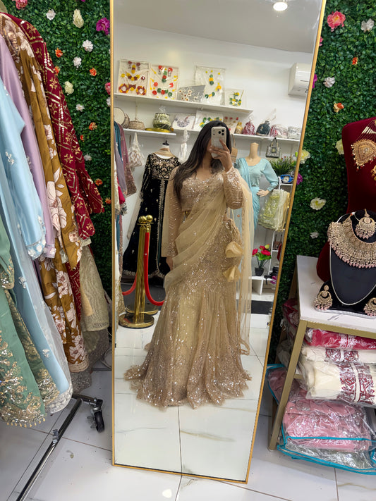 Gold mermaid lehenga