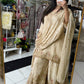 Cream gold sharara suit