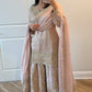 Baby pink heavy pant work suit in silk bananas