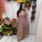 Pink short anarkali palazzo suit