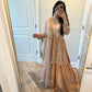 Nude pink peplum lehenga