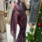 Plum and silver heavy sequencing party wear saree