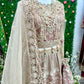 Heavy embroidery pink semi bridal lehenga