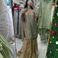 Heavy stone detailing nude gold gharara suit