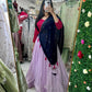 Three color contrast sequence georgette lehenga