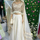 Off white feather style semi bridal lehenga