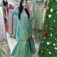 Heavy stone work blue gharara suit