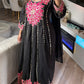 Black anarkali mirror work suit
