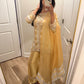 Gold and silver short kameez fancy suit