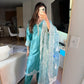 Light blue silk suit