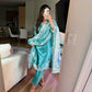 Light blue silk suit