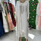 White chiffon original mukesh work suit