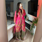 Multi color silk suit