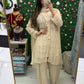 Cream jacket style short suit