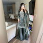Metallic green gharara suit