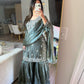 Metallic green gharara suit