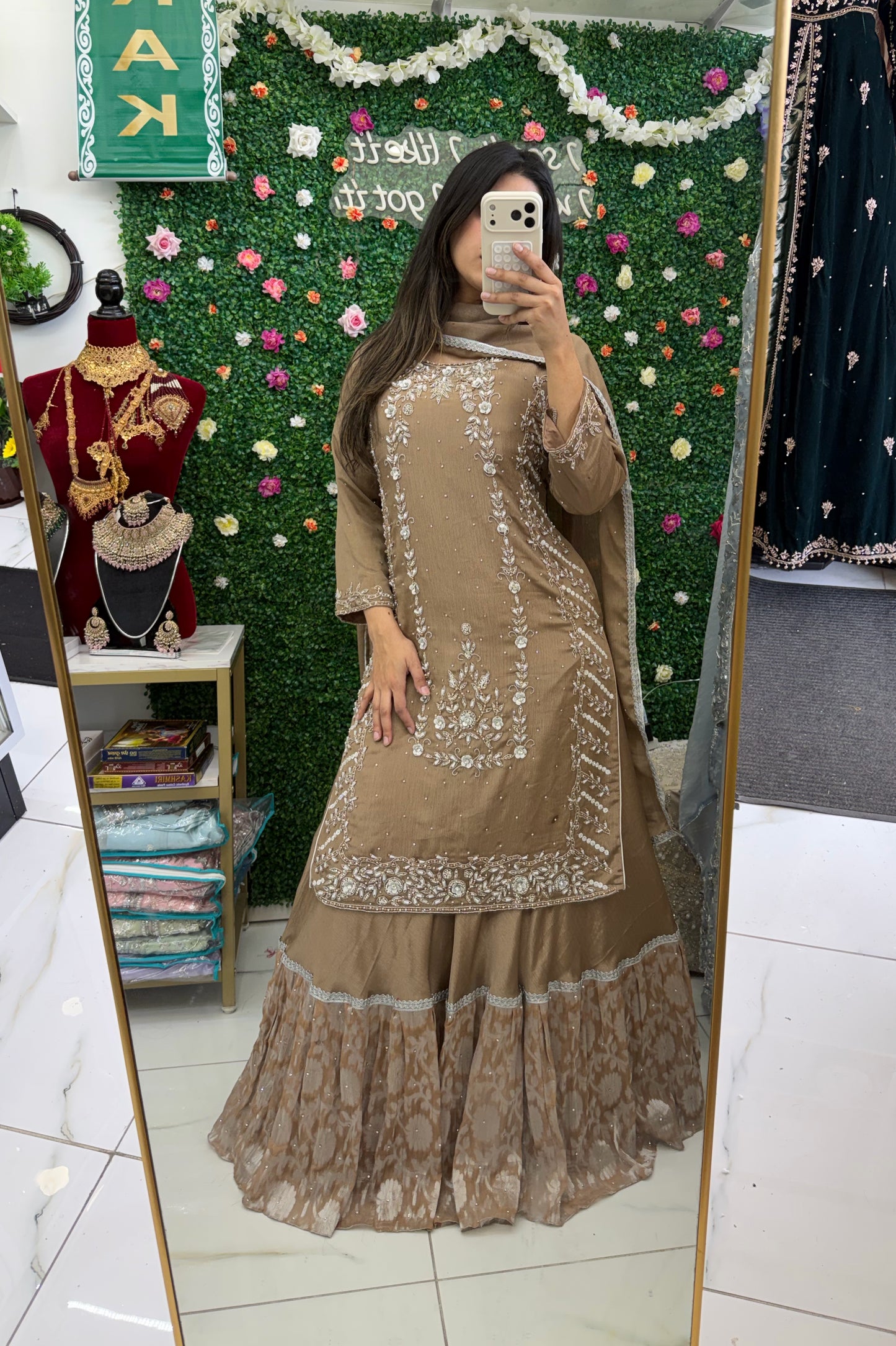 Mocha Farsi lehenga suit