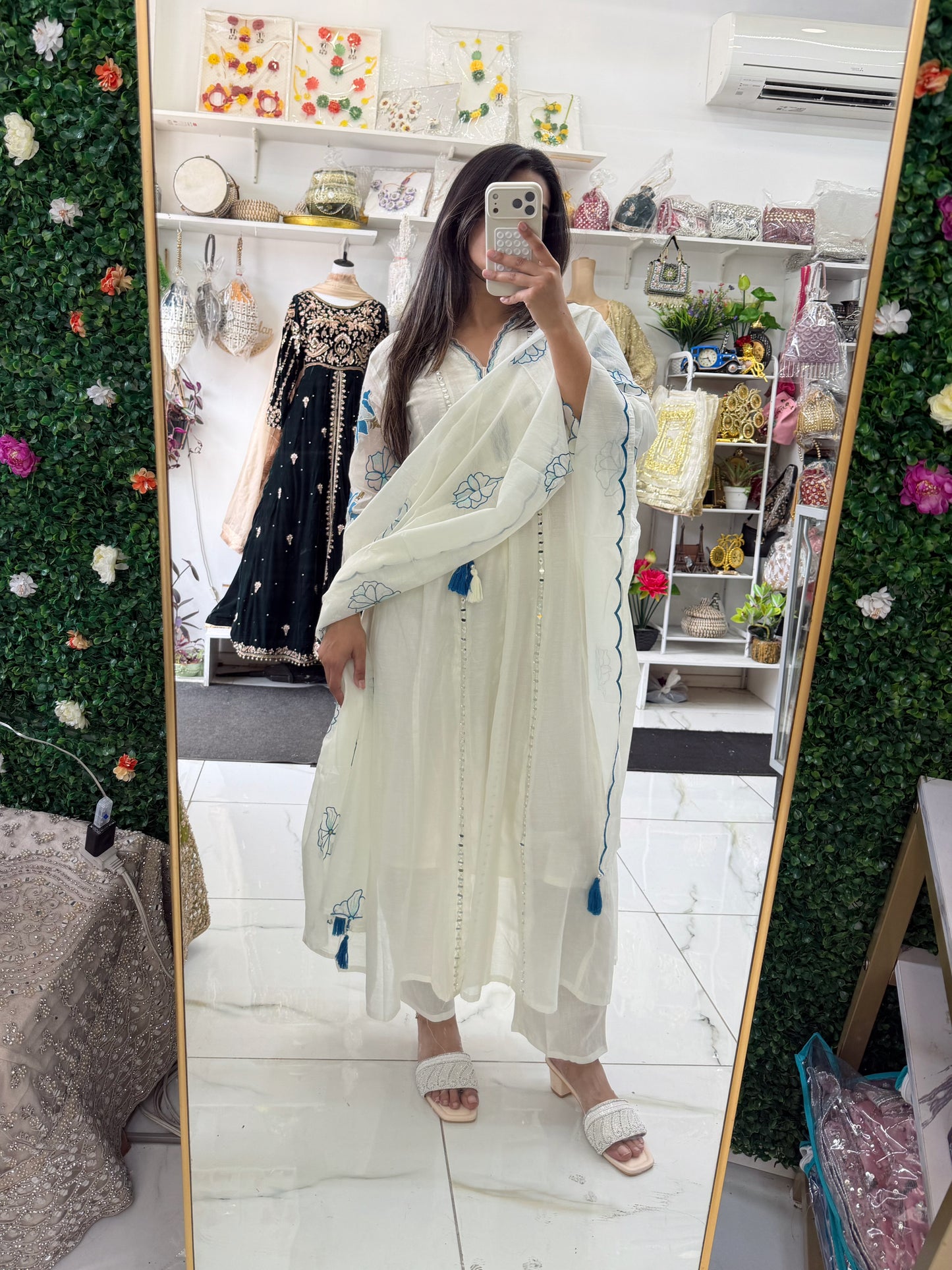 White cotton fancy suit