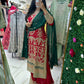 Red and green silk designer suit