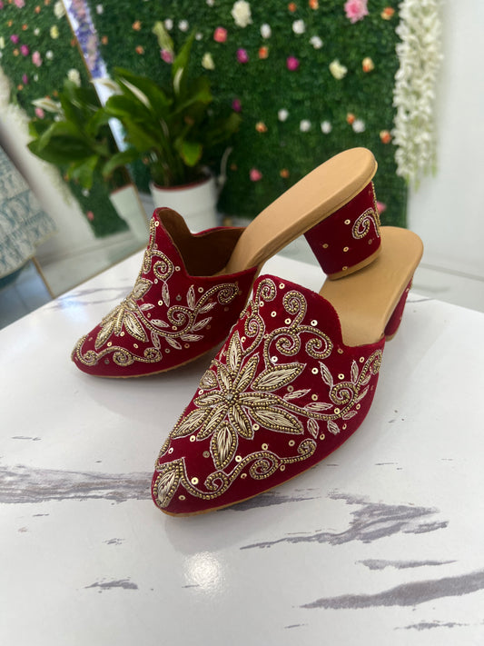 Red hand work heel