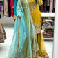 Mustard yellow contrast bridal gharara