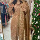 Rose gold chiffon party wear suit