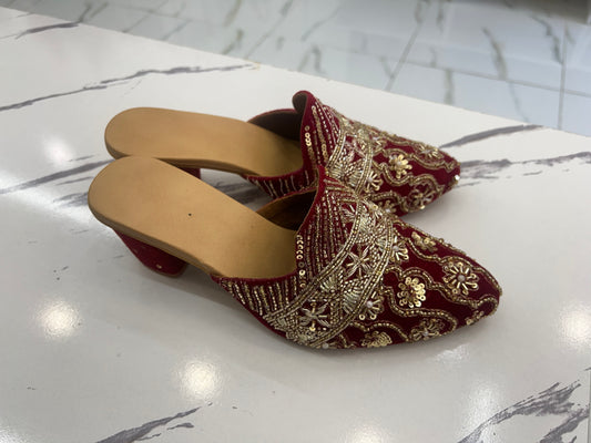 Red hand work heel