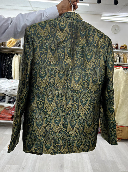 Dark green silk prince coat