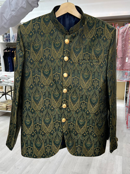 Dark green silk prince coat