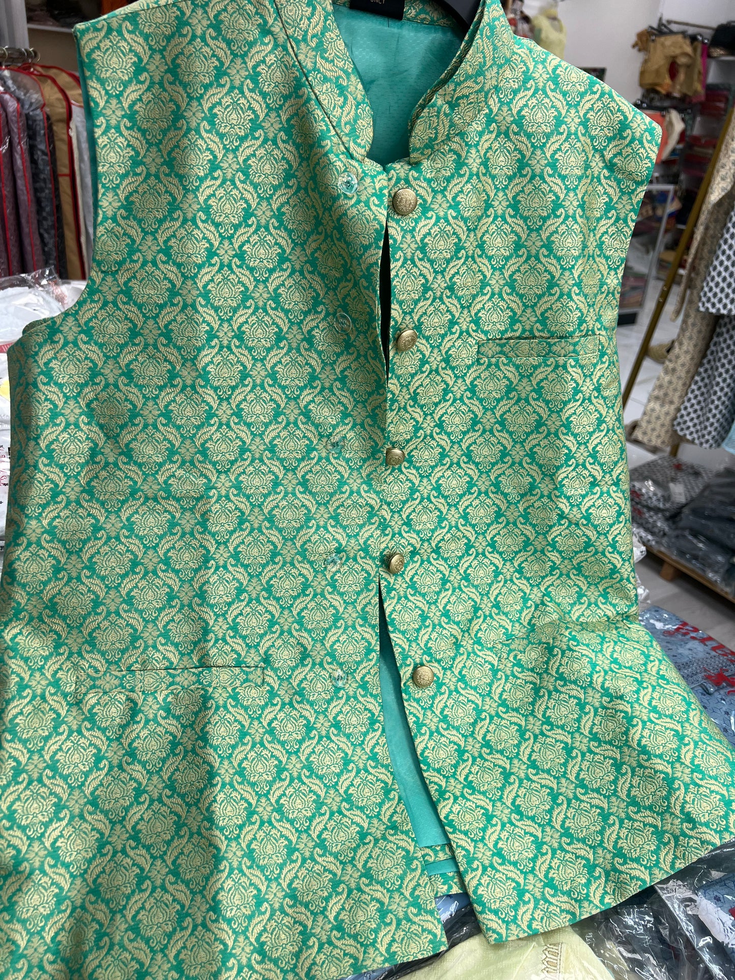 Light green & gold vest