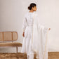 White anarkali three piece
