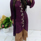 Purple gharara linen suit