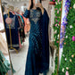 Dark blue banarasi sharara suit