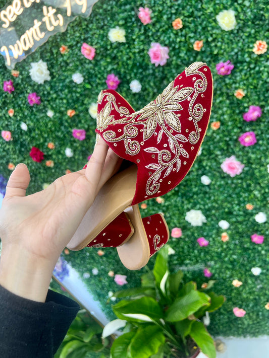Red hand work heel