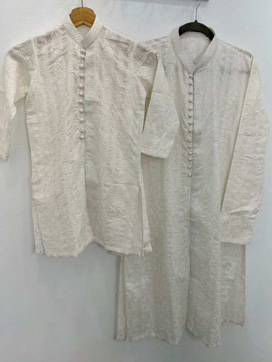 Mens off white premium kurta set