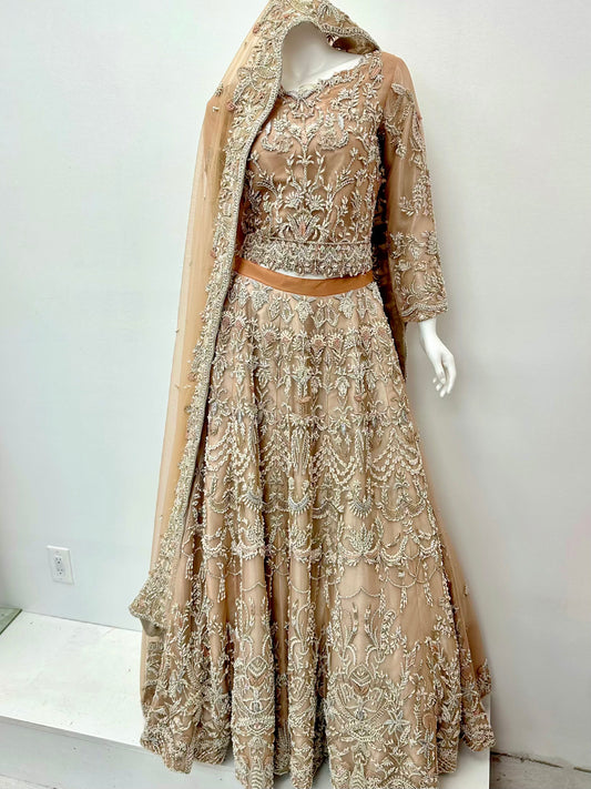 Bridal peach lehenga