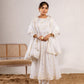 White anarkali three piece