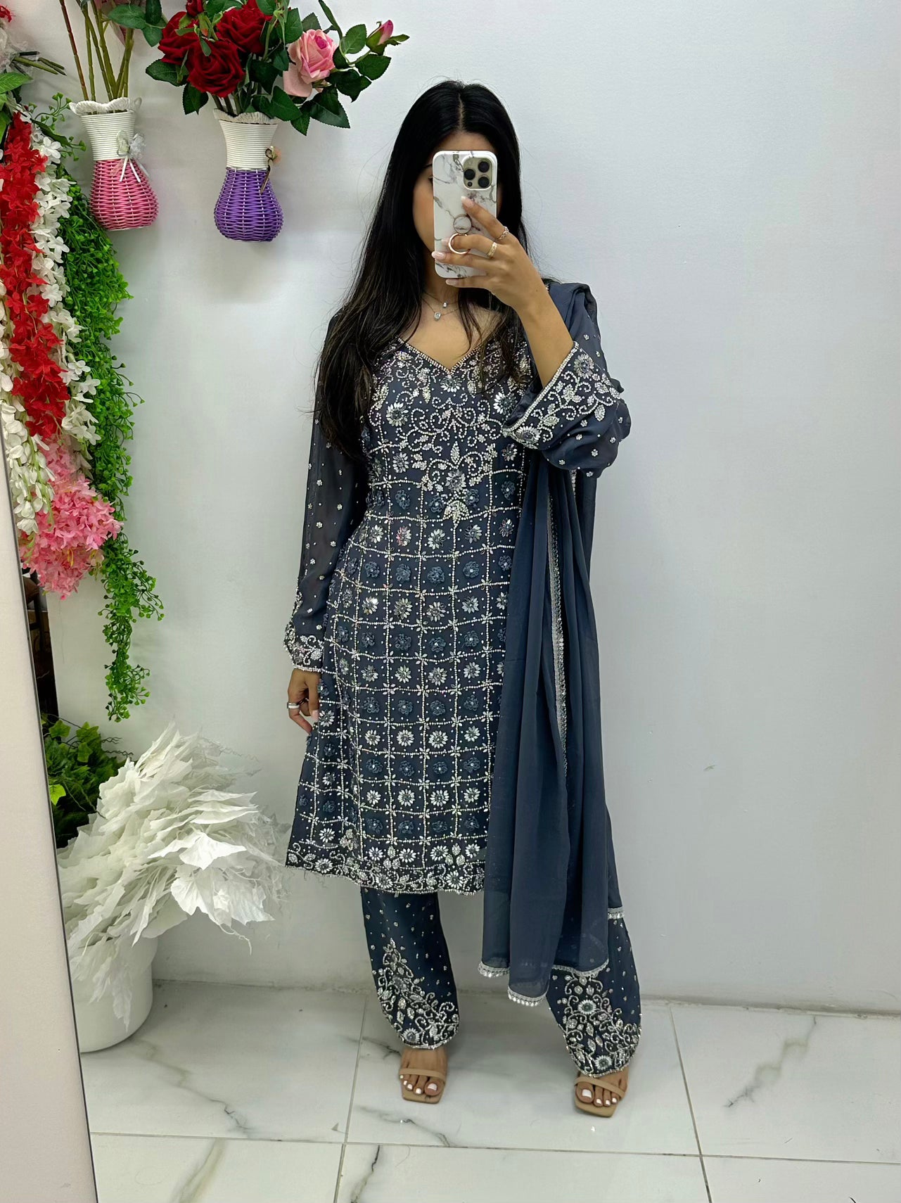 Heavy grey party wear suit