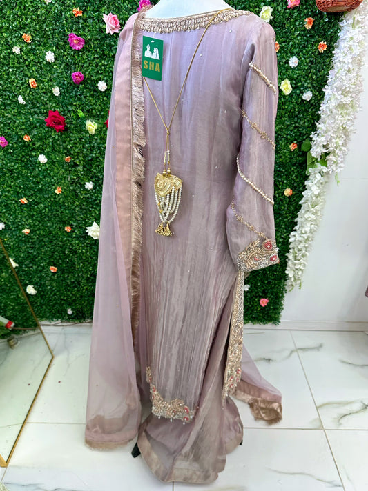 Lilac sharara party wear suit