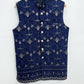 Navy blue embroidered & sequence vest